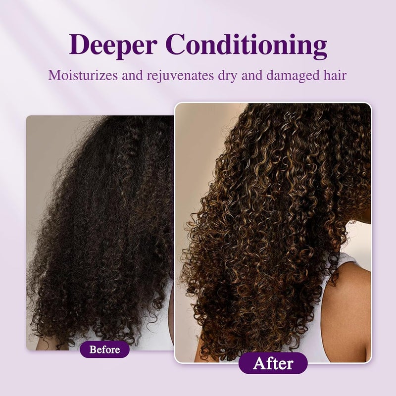 aopow Thermal Steam Cap for Natural Hair Treatment: 10-Level Heating Cap for Deep Conditioning and Hair Steaming - Quick Heat-Up, Purple - Image 3